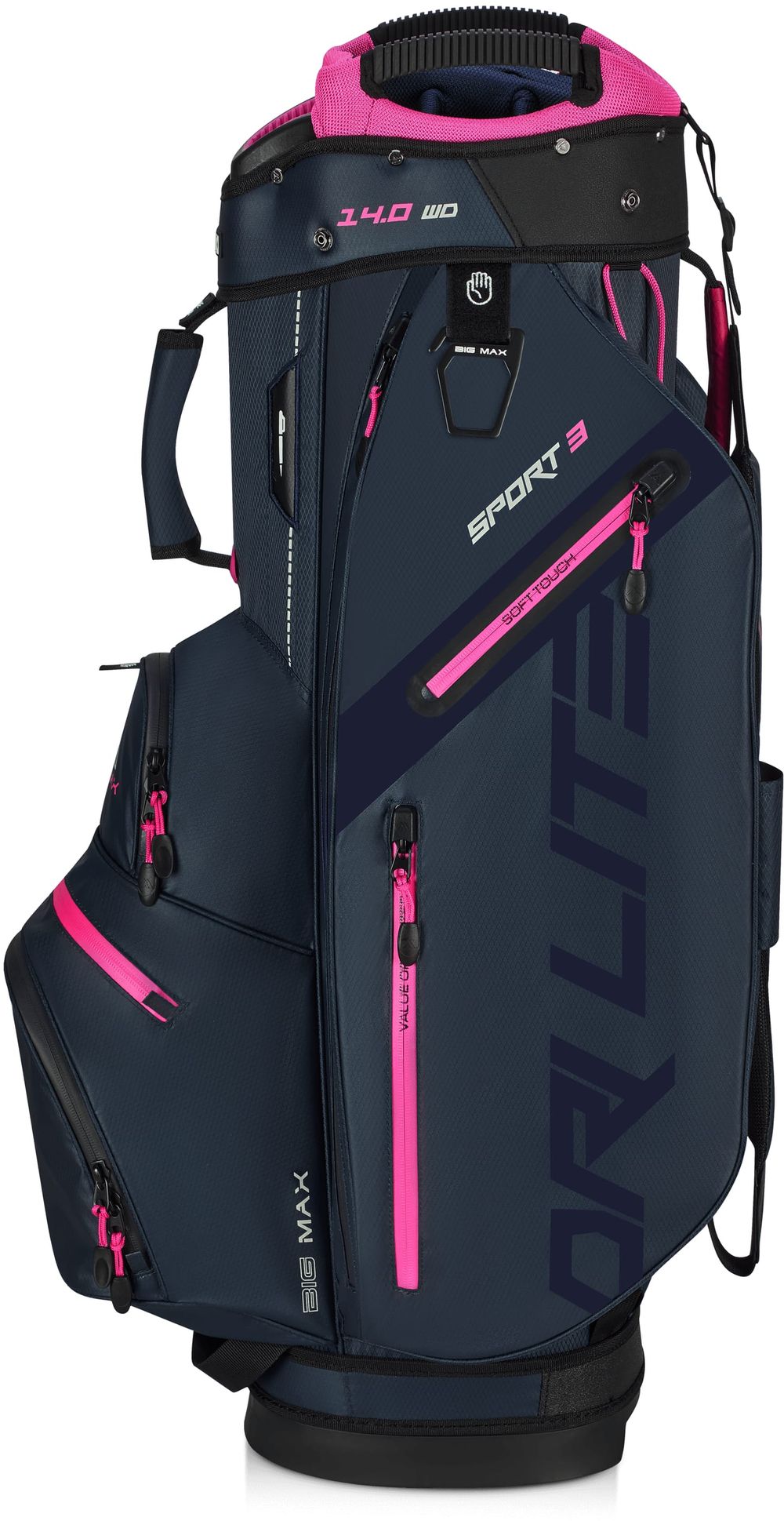 BigMax Dri Lite Sport 3, Steel Blue, Fuchsia, golfový bag na vozík