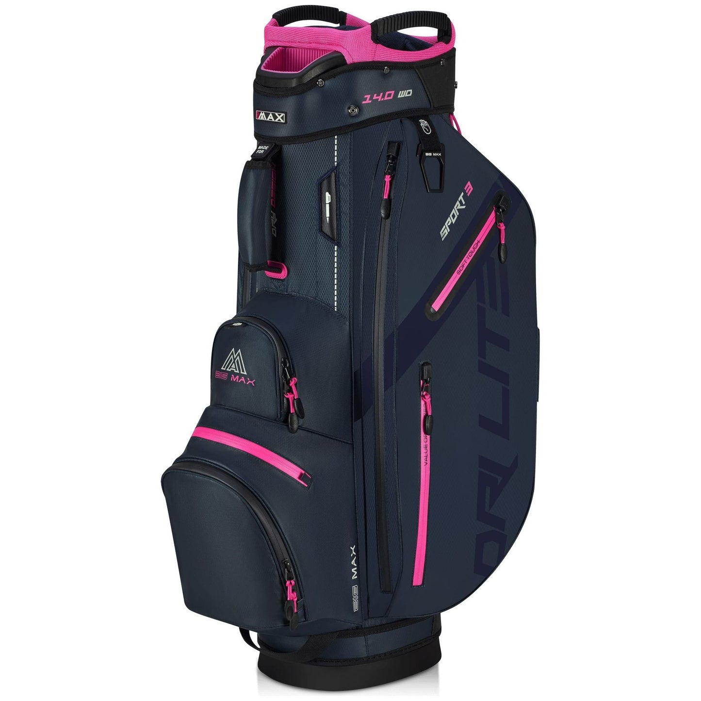 BigMax Dri Lite Sport 3, Steel Blue, Fuchsia, golfový bag na vozík