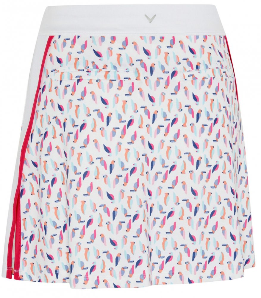 Callaway Birdie Printed Skort, Brilliant White, dámská golfová sukně