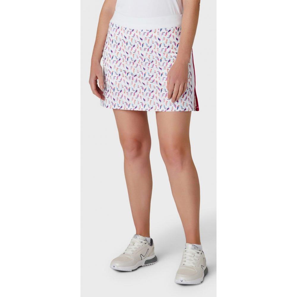 Callaway Birdie Printed Skort, Brilliant White, dámská golfová sukně