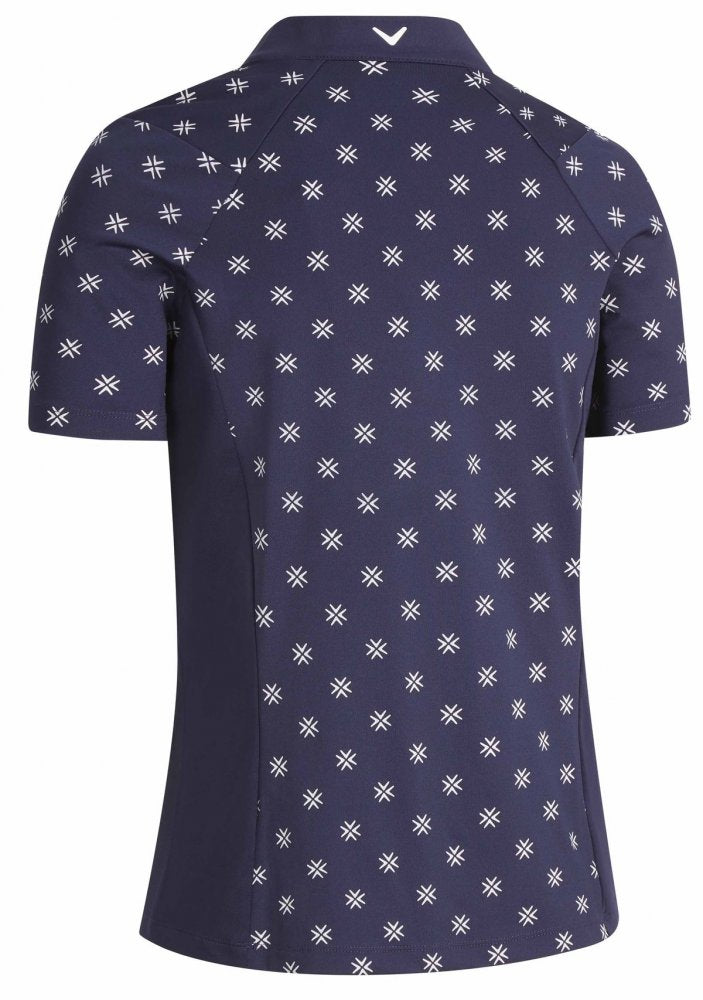 Callaway Chev Floral Polo, Peacoat/Brilliant White
