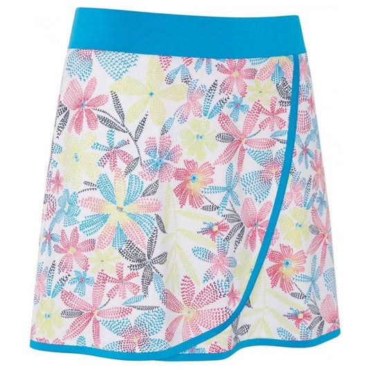 Callaway Floral Wrap Flounce Skort, Brilliant White, dámská golfová sukně