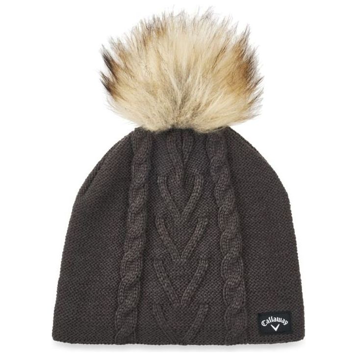 Callaway Pom Pom Beanie, šedá, zimní čepice pro ženy