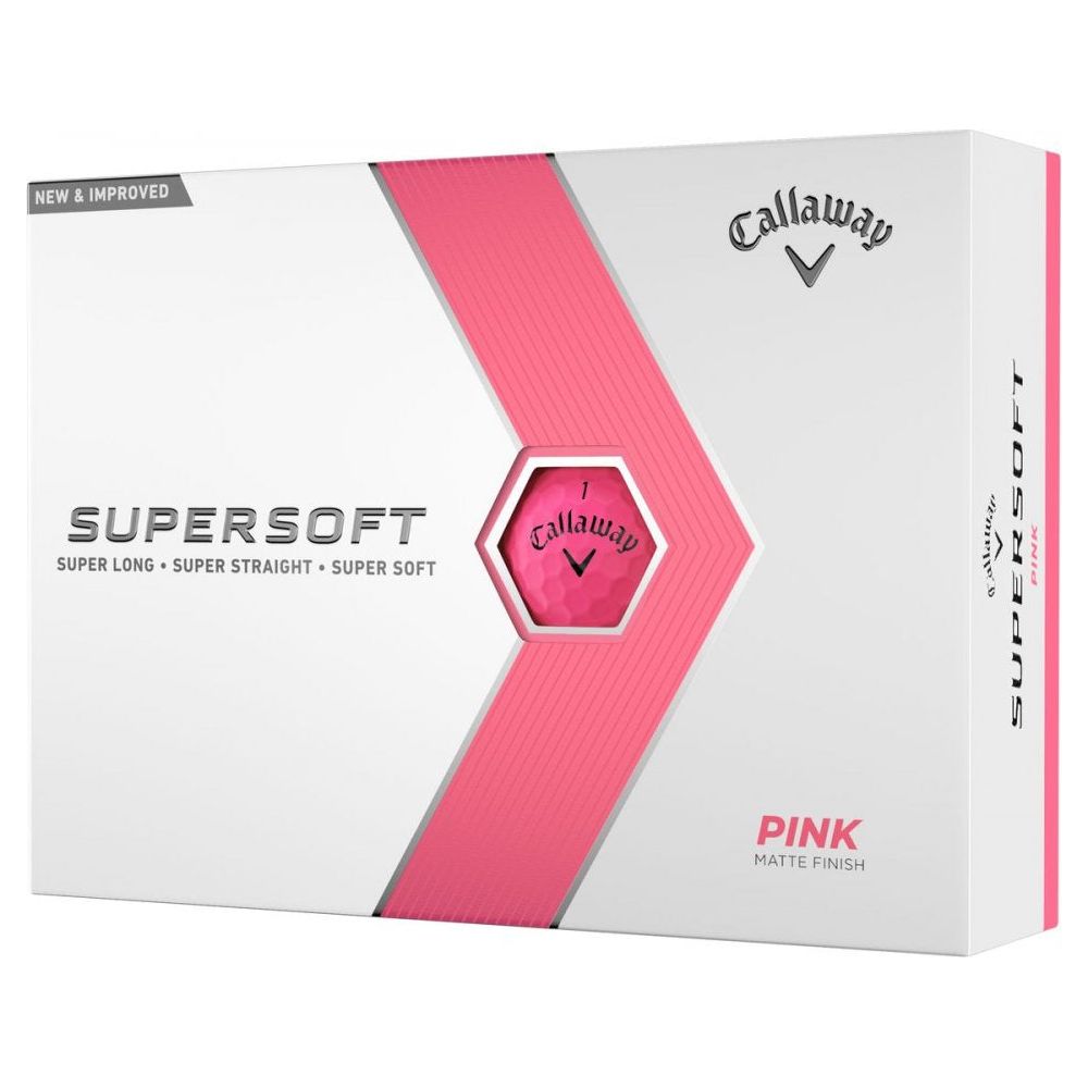 Golfové míčky Callaway SuperSoft, růžové, 3 míčky Callaway