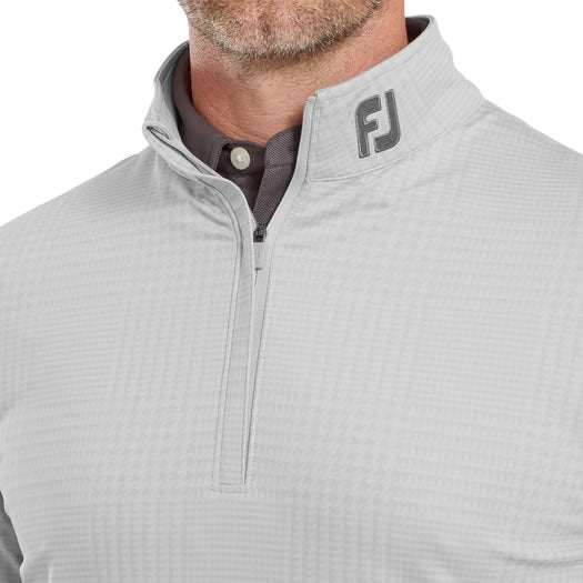 FootJoy Glen Plaid Print, Grey, pánská golfová mikina