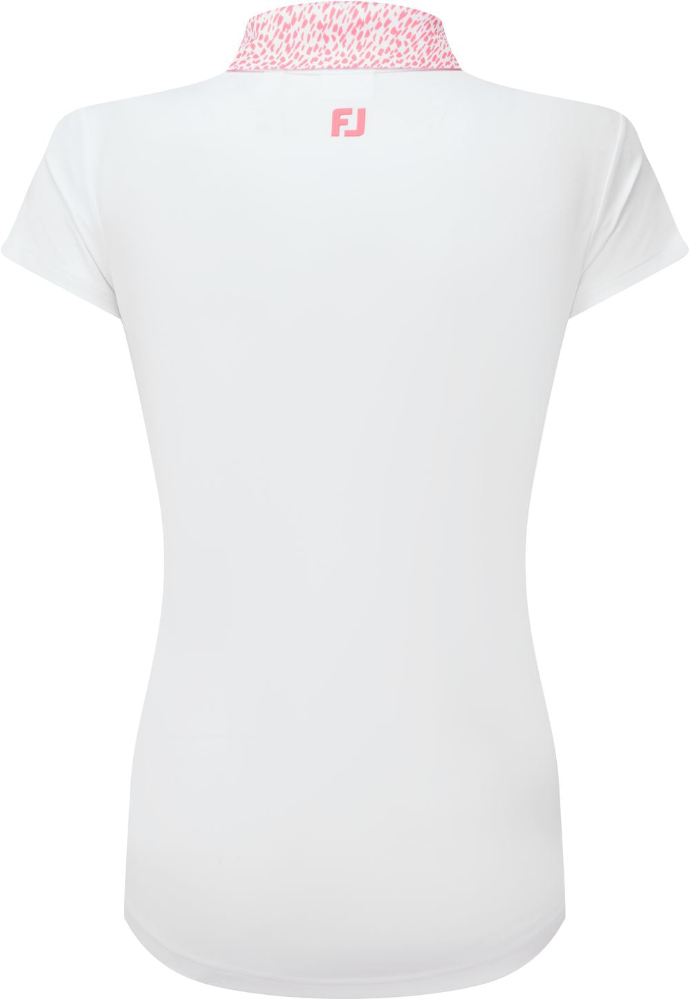 FootJoy Cap Sleeve Print Trim, White, Pink, dámské golfové tričko