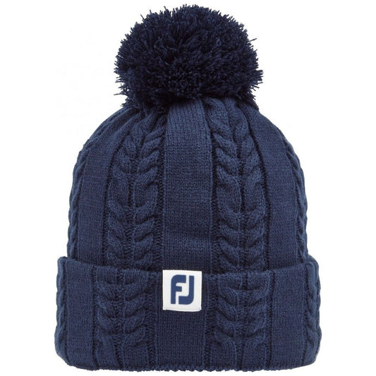 FootJoy Cable Knit Bobble, Navy, dámská