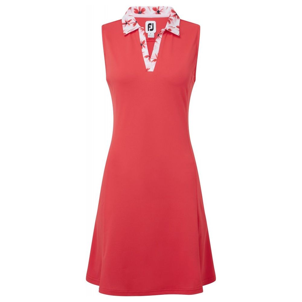 FootJoy Dress Floral Trim, Red, dámské golfové šaty