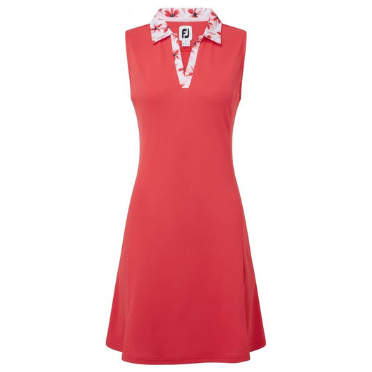 FootJoy Dress Floral Trim, Red, dámské golfové šaty