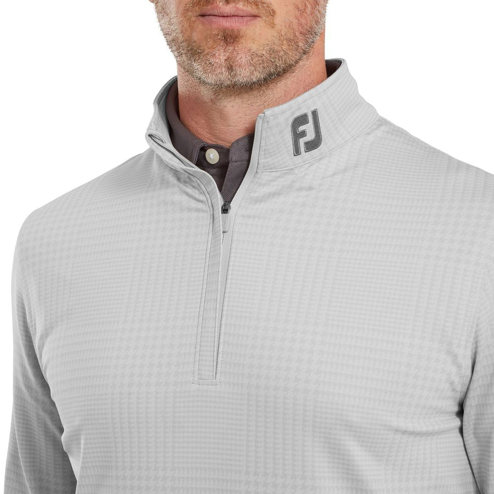 FootJoy Glen Plaid Print, Grey, pánská golfová mikina