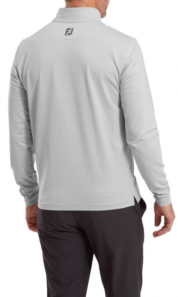 FootJoy Glen Plaid Print, Grey, pánská golfová mikina
