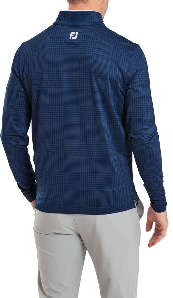 FootJoy Glen Plaid Print, Navy, pánská golfová mikina