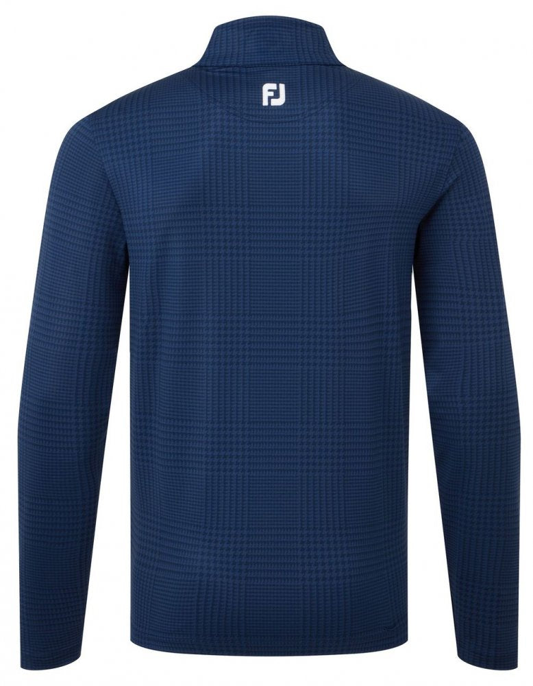 FootJoy Glen Plaid Print, Navy, pánská golfová mikina
