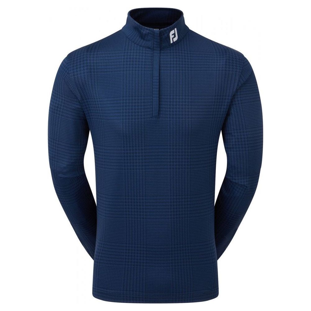 FootJoy Glen Plaid Print, Navy, pánská golfová mikina