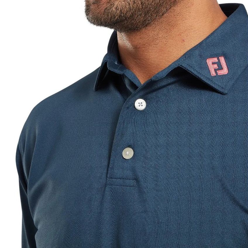 FootJoy Pique Solid, tmavě modré pánské golfové tričko