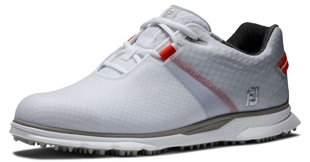 FootJoy Pro SL Sport, White, Grey, Orange, bez spikové