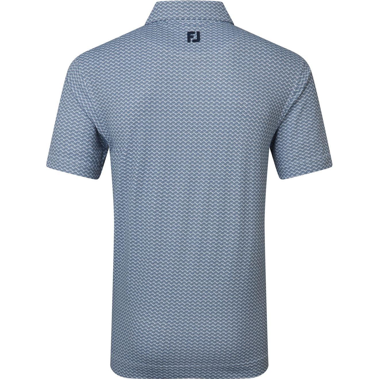FootJoy Scallop Geo Pique, Navy, pánské tričko na golf