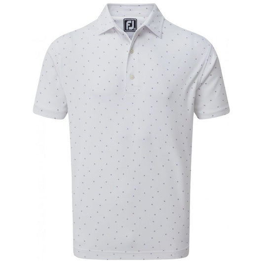 FootJoy Smooth Pique FJ Print, White, Purple