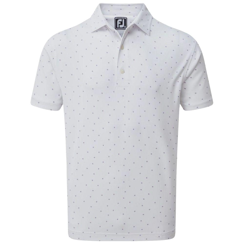 FootJoy Smooth Pique FJ Print, White, Purple