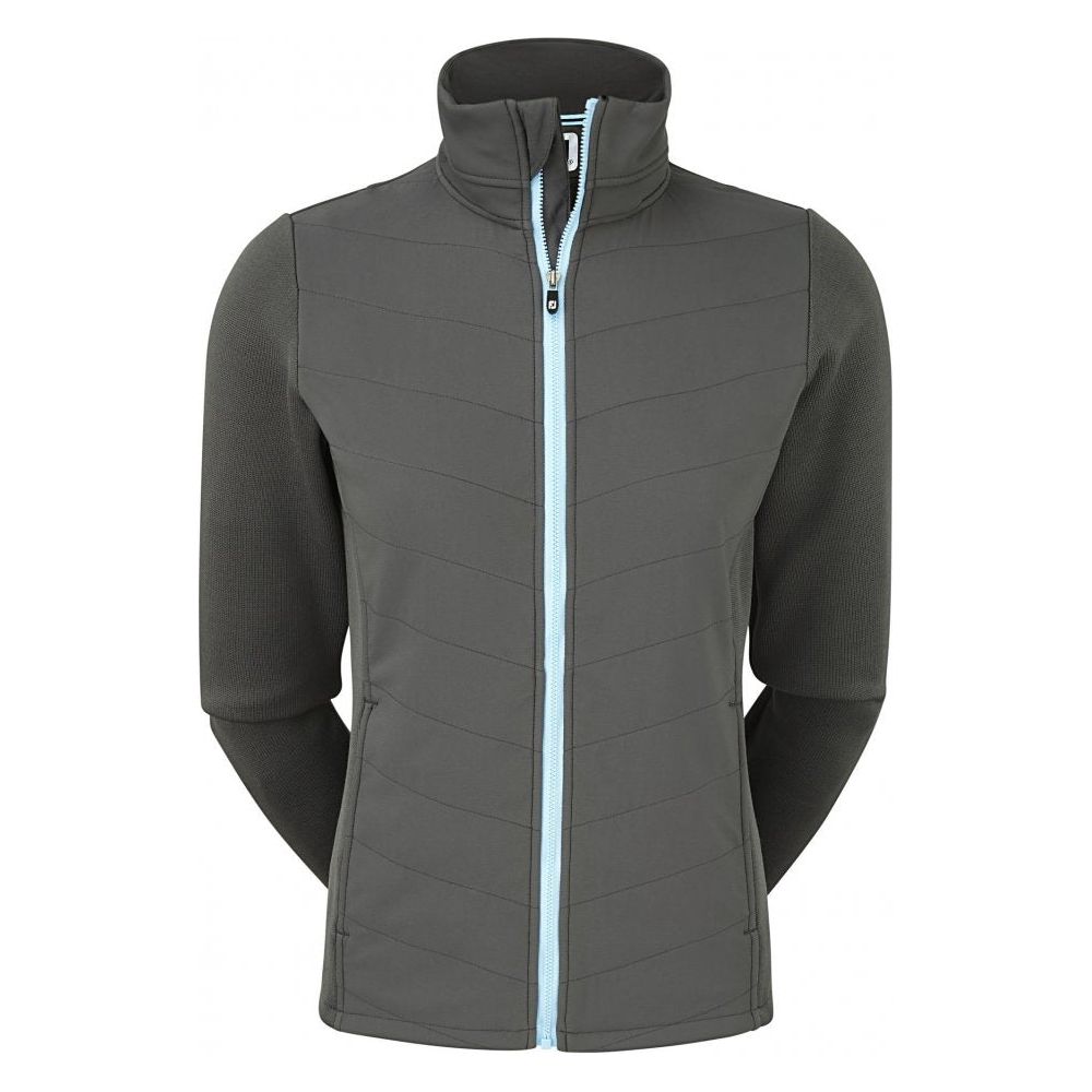 FootJoy Thermal Quilted Jacket, Charcoal, Sky Blue