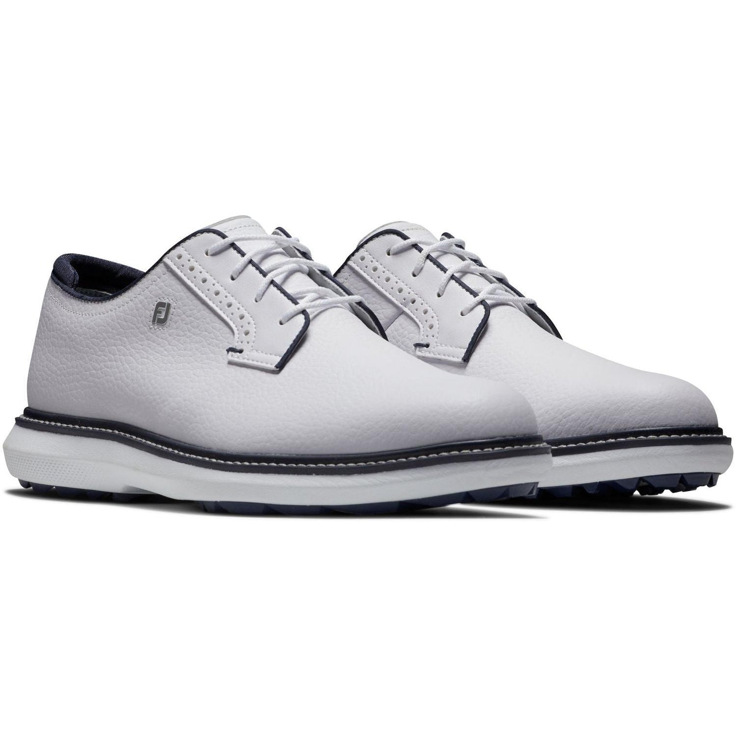 FootJoy Traditions Spikeless, White, Navy Blucher