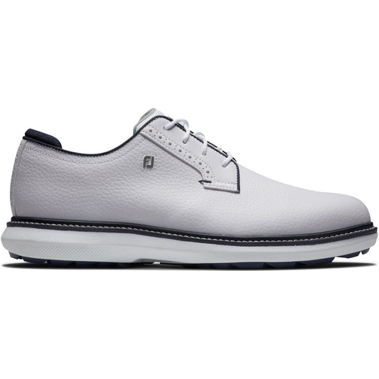 FootJoy Traditions Spikeless, White, Navy Blucher