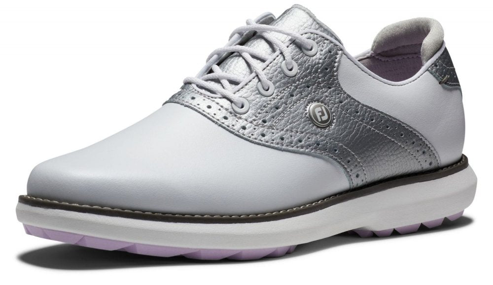 FootJoy Traditions Spikeless, White, Silver FootJoy