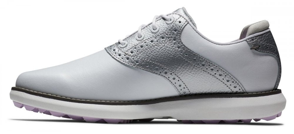 FootJoy Traditions Spikeless, White, Silver FootJoy