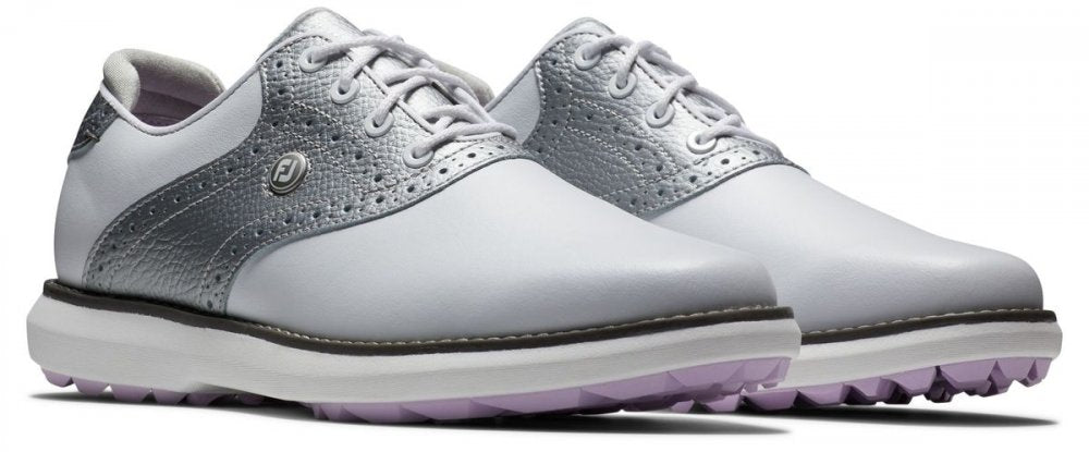 FootJoy Traditions Spikeless, White, Silver FootJoy