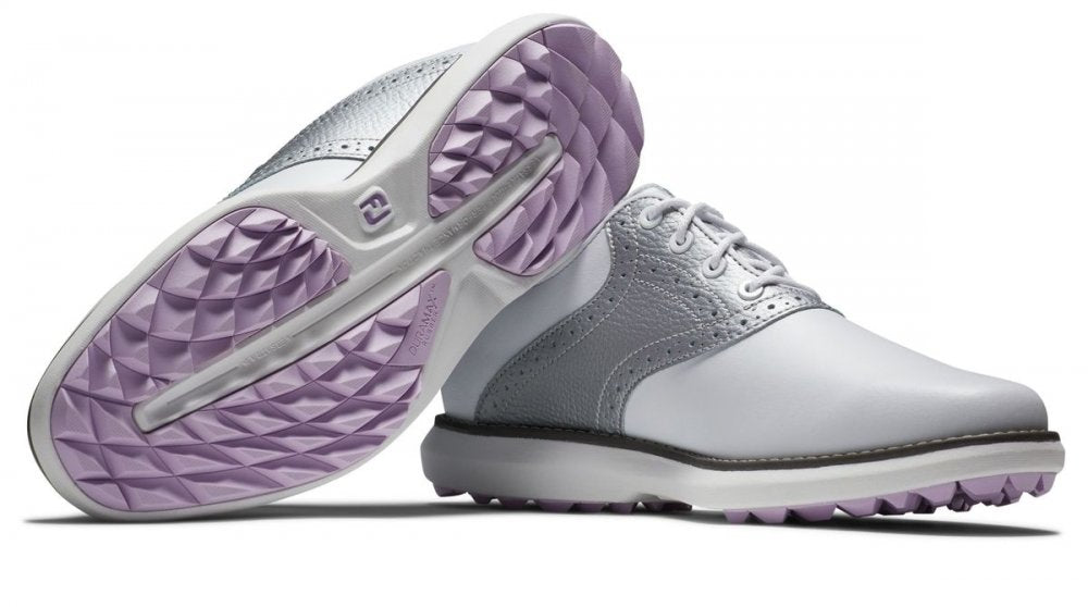 FootJoy Traditions Spikeless, White, Silver FootJoy