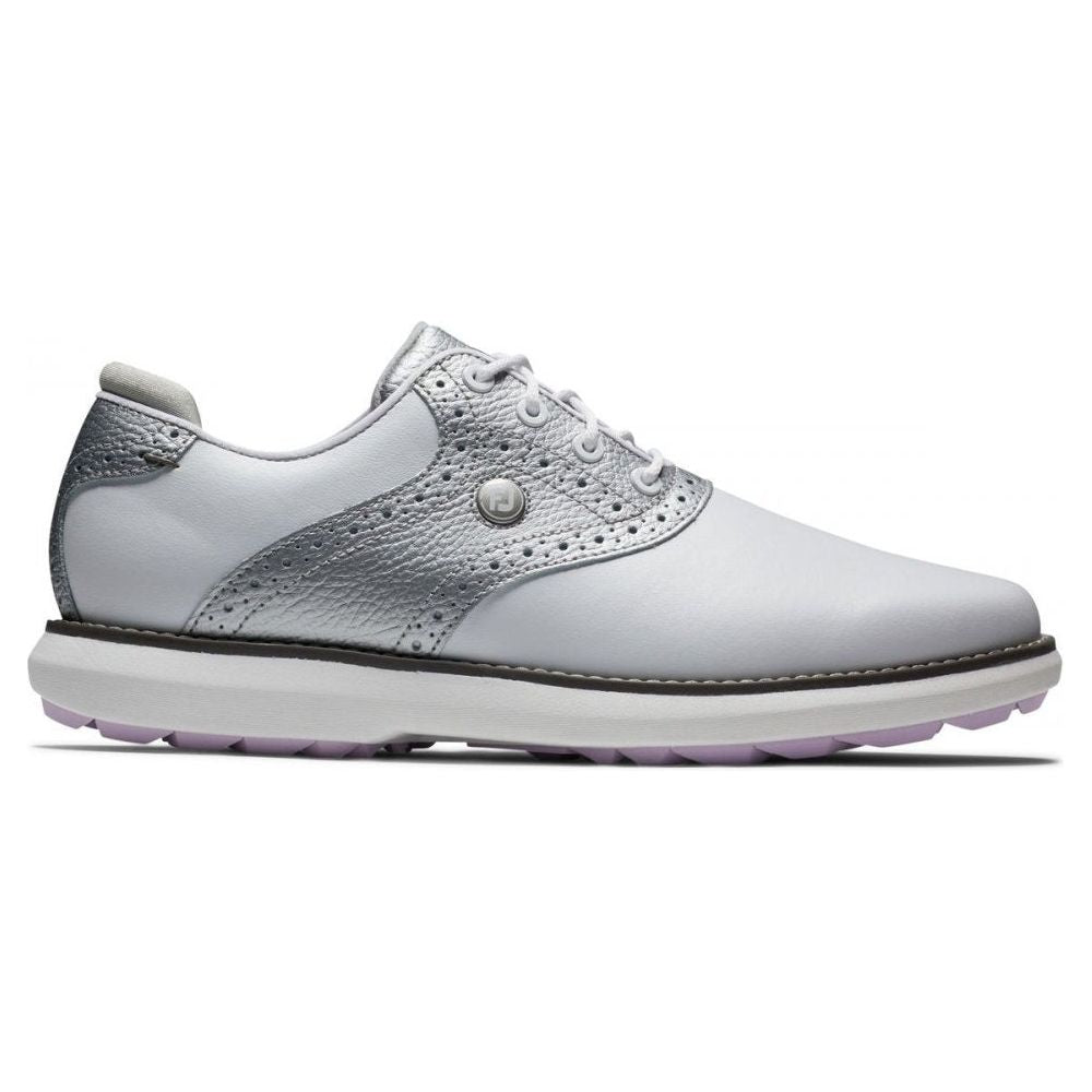 FootJoy Traditions Spikeless, White, Silver FootJoy