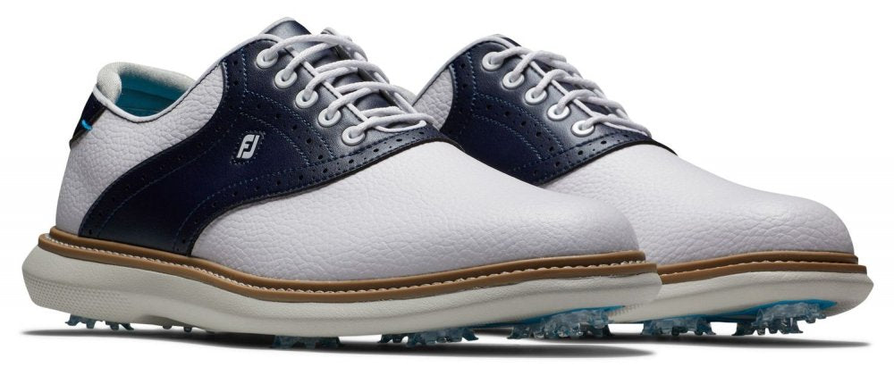 FootJoy Traditions, White, Navy, se spiky