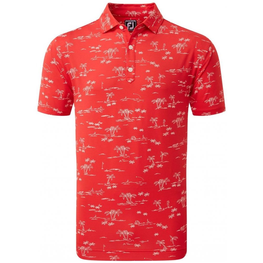 FootJoy Tropic Golf Print, Red, White