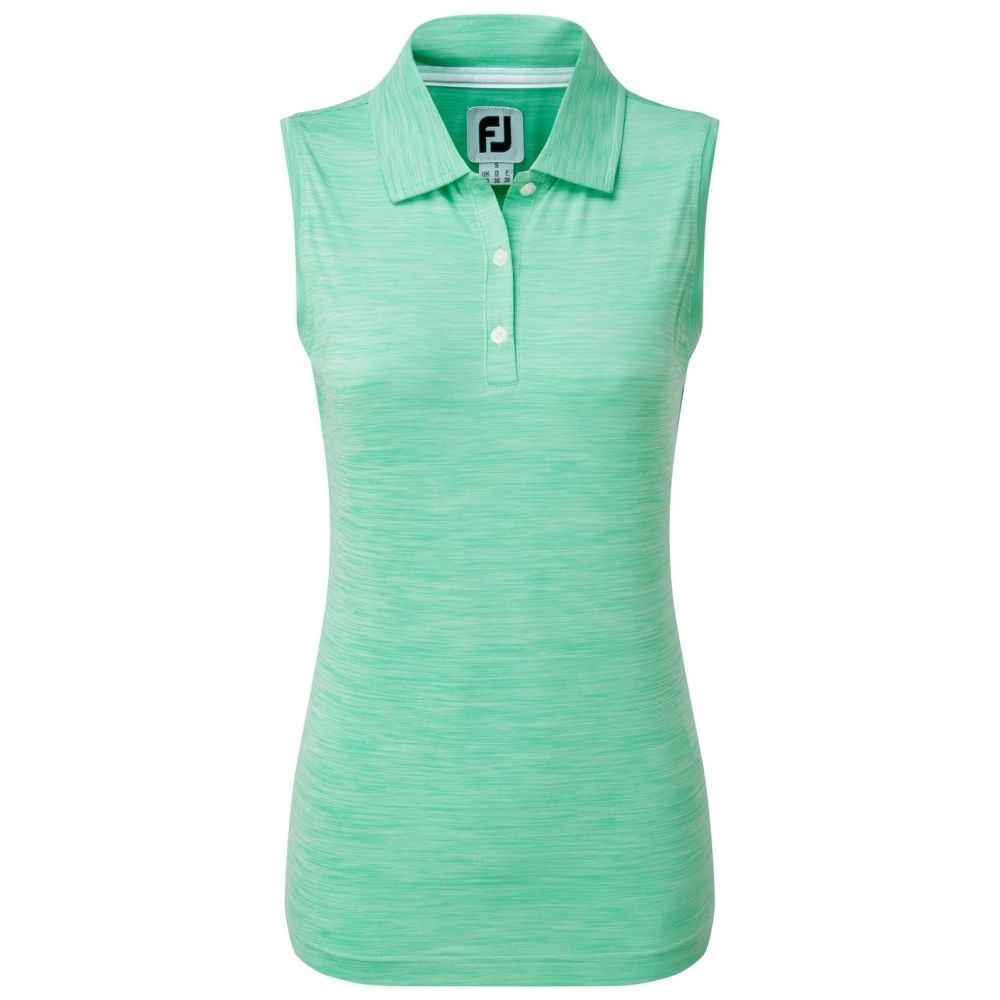 FootJoy Women's Lisle Sleeveless, Jade Stone Spacedye