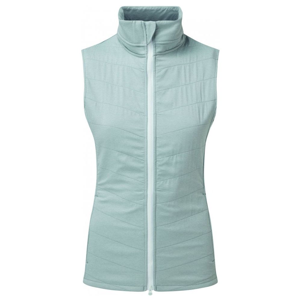 FootJoy Womens Thermal Quilted Vest, Heather Grey, White