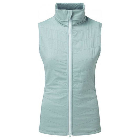 FootJoy Womens Thermal Quilted Vest, Heather Grey, White
