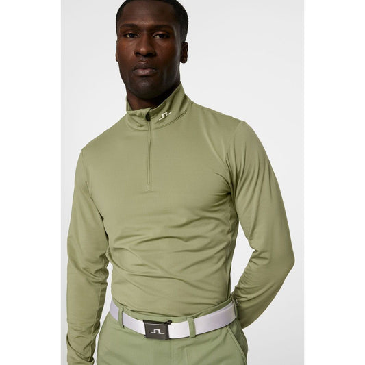 J.Lindeberg Tour Tech Mid Layer, Oil Green, pánská golfová mikina