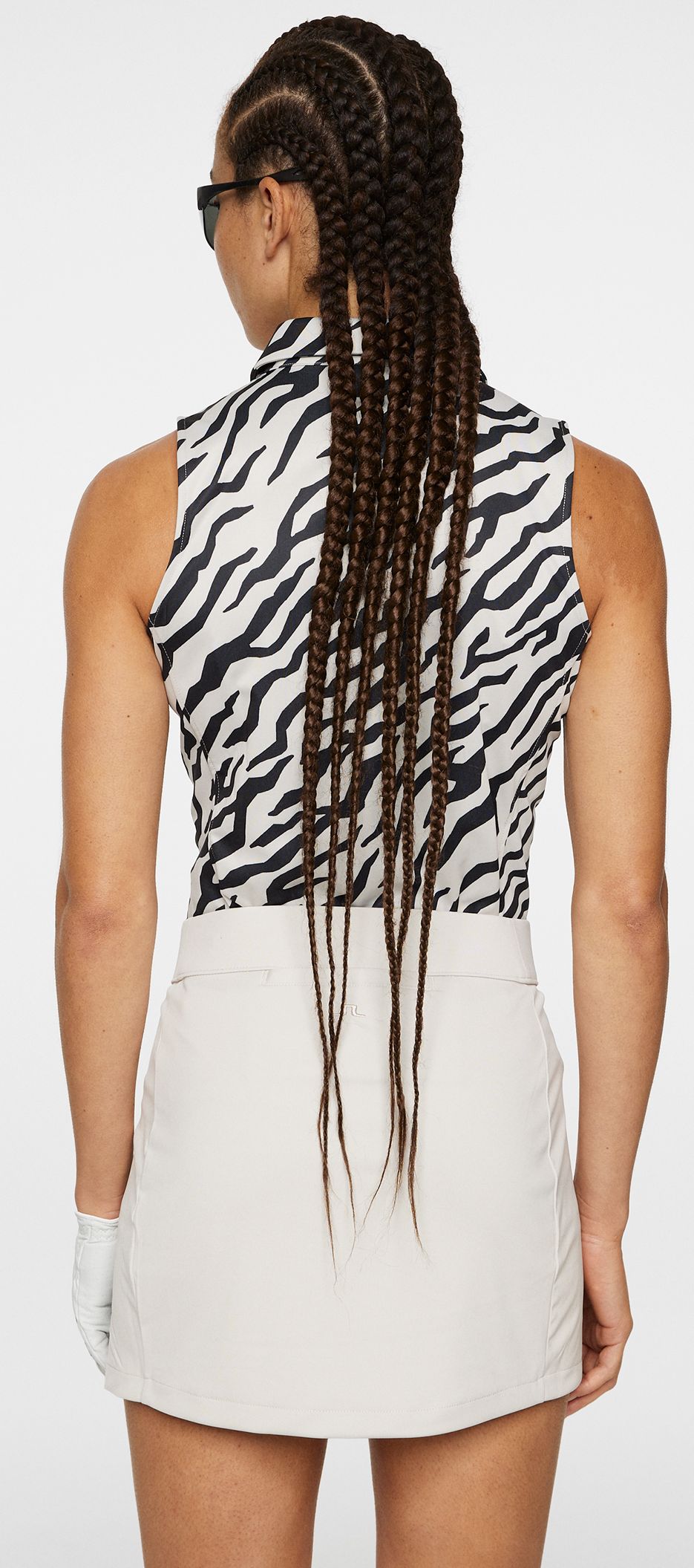 J.Lindeberg Dena Print Sleeveless Top, Tour Tiger Moon Beam, dámské golfové tričko