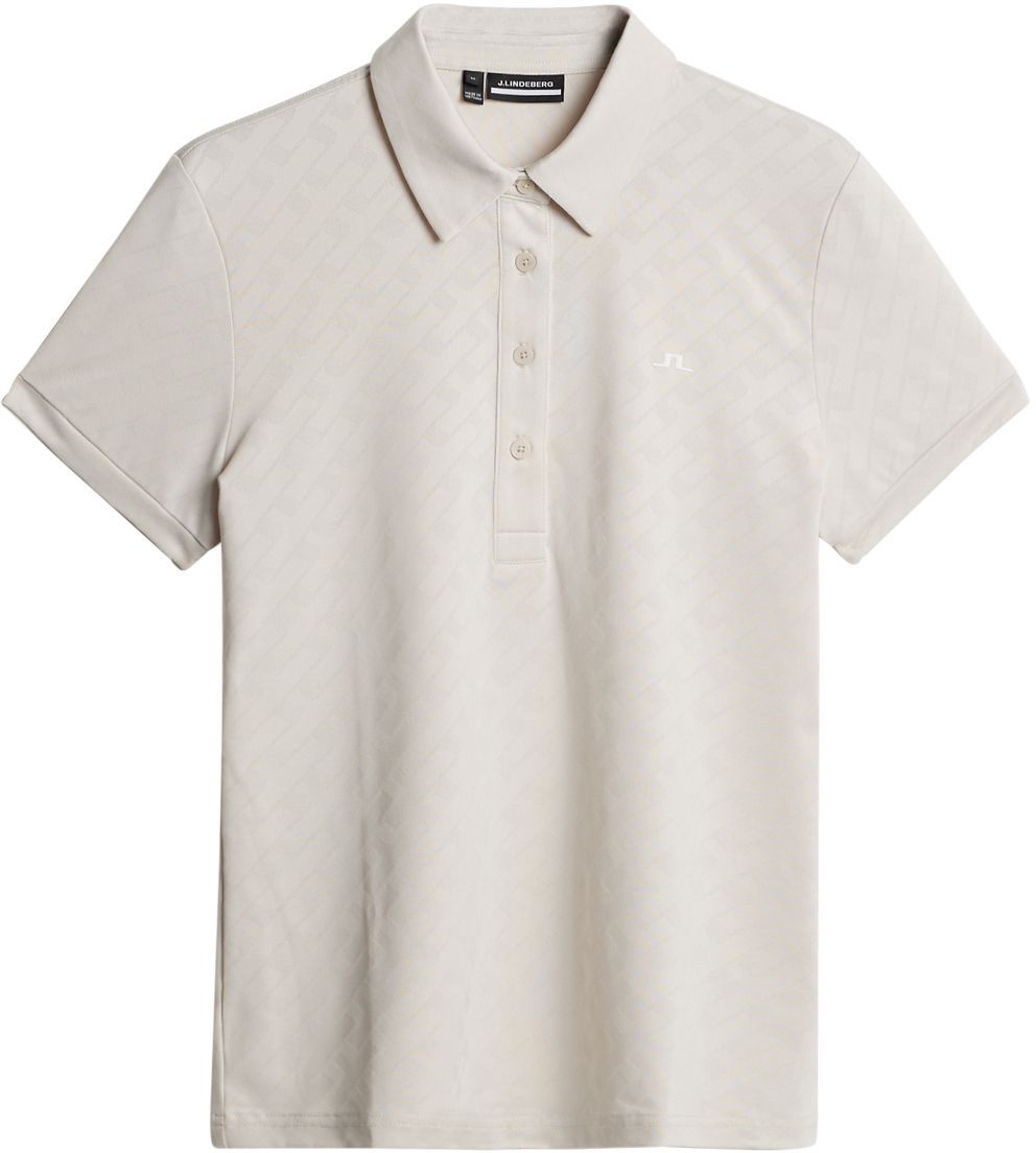 J.Lindeberg Alaya Jacquard Polo, Moonbeam, dámské golfové tričko