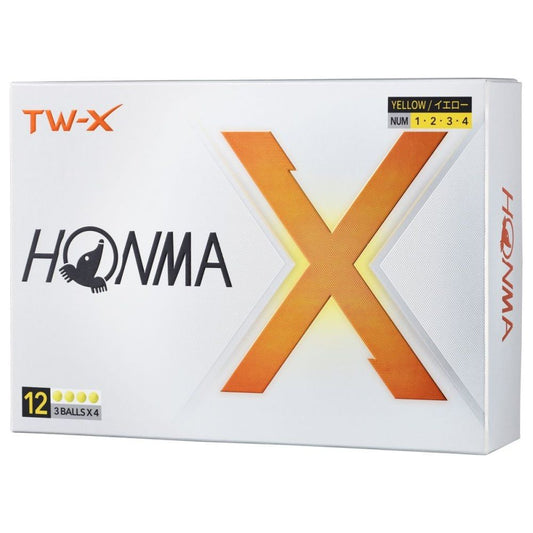 Honma TW-X 2024, žluté golfové míčky