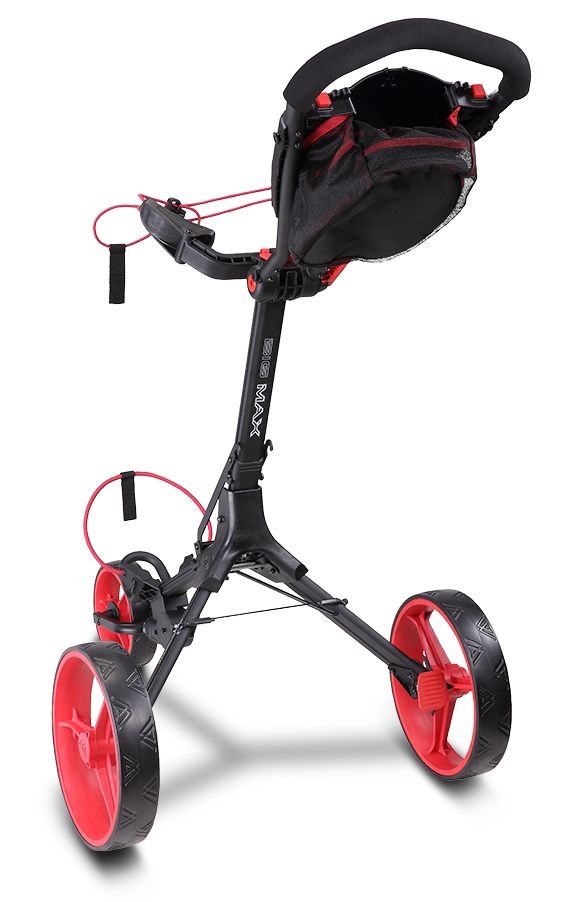 BigMax IQ2, Phantom Black, Red, ruční golfový vozík