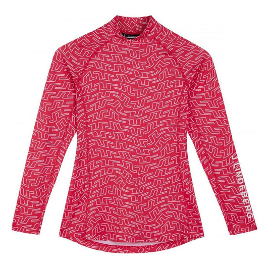 J.Lindeberg Asa Print Soft Compression Top Azalea outline bridge swirl