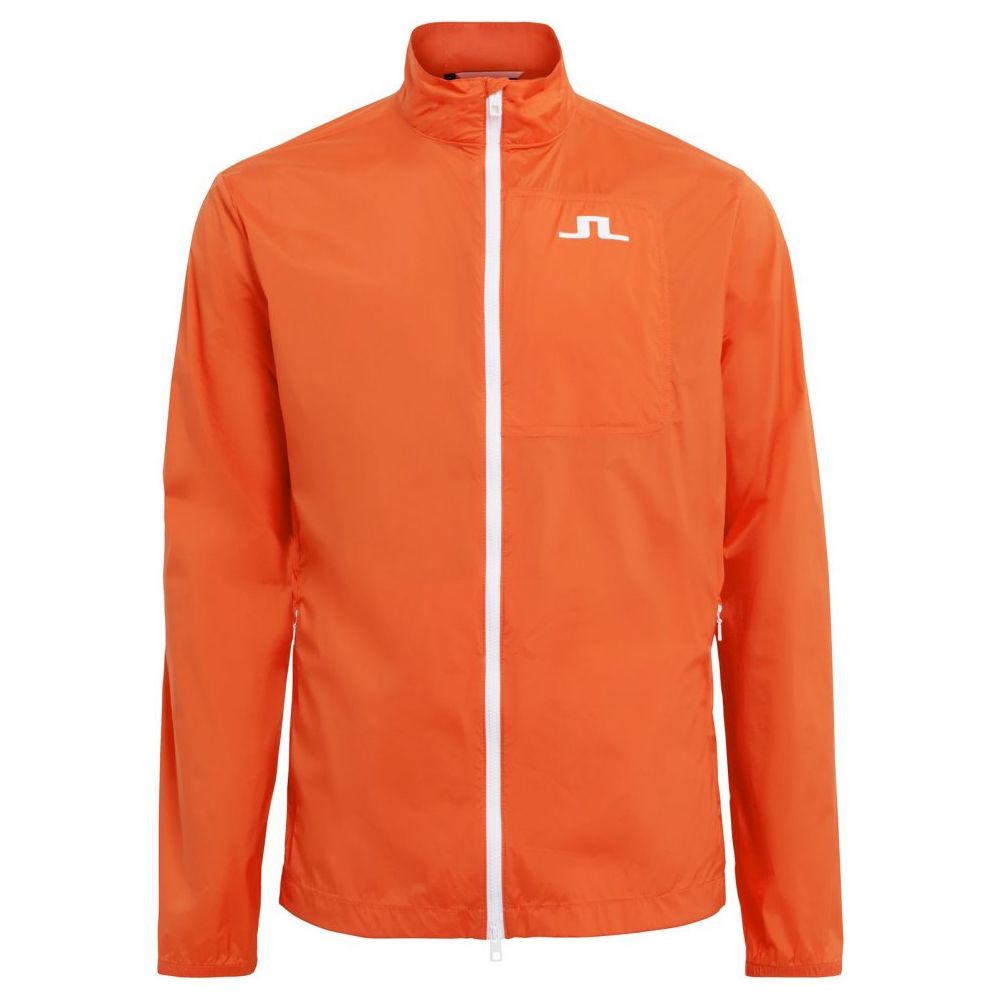Ash Light Packable Golf Jacket, Tangerine Tango
