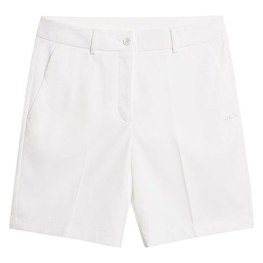 J.Lindeberg Gwen Long Shorts, White, dámské golfové kraťasy