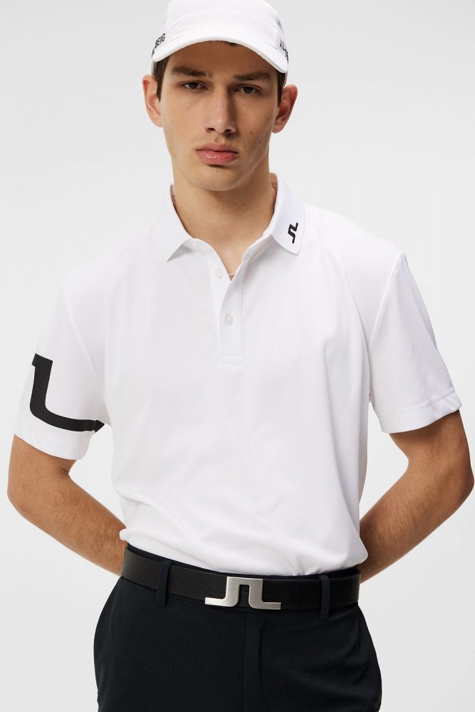 J.Lindeberg Heath Reg Fit Polo, White