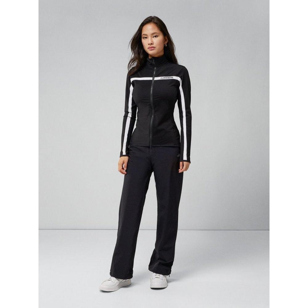 J.Lindeberg Janice Mid Layer, Black, dámská golfová mikina