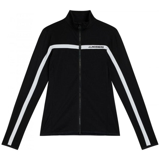 J.Lindeberg Janice Mid Layer, Black, dámská golfová mikina