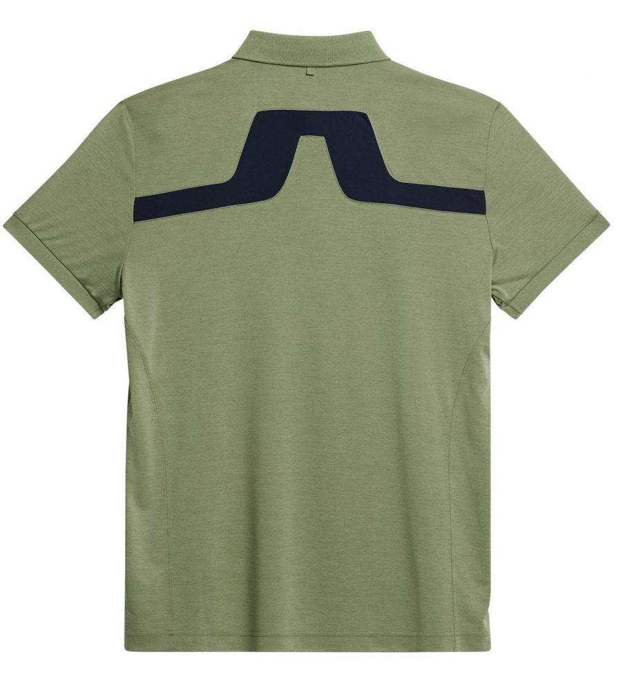 J.Lindeberg KV Regular Fit Polo, Oil Green Melange, pánské golfové tričko