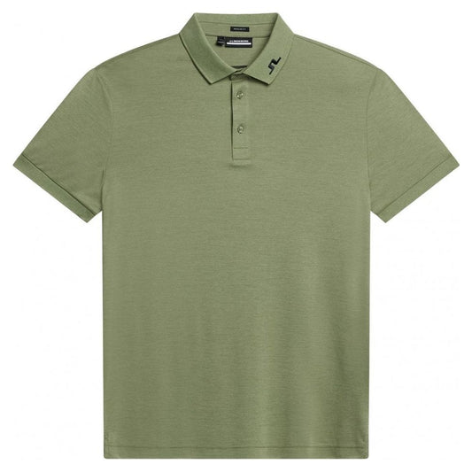 J.Lindeberg KV Regular Fit Polo, Oil Green Melange, pánské golfové tričko