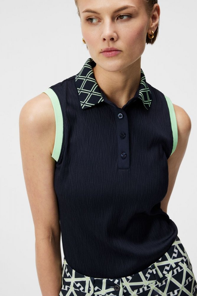 J.Lindeberg Lila Sleeveless Top, JL Navy, dámské golfové tričko